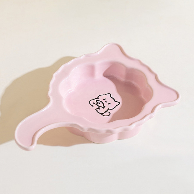 파스텔펫 반려동물 쫑긋꼬리 세라믹 식기 FREE, 핑크, 1개