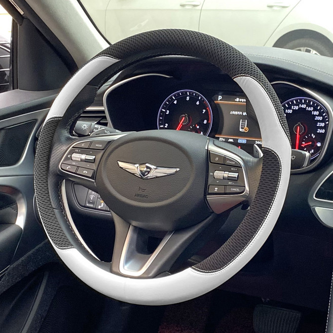 엑스핏 에어메쉬 전차종 공용 핸들커버, 블랙화이트