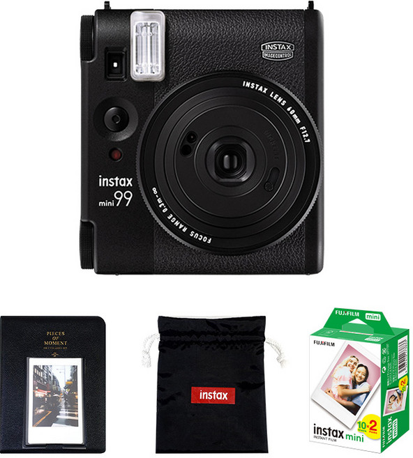 인스탁스 미니99 즉석카메라 블랙 + 미니필름 20장 + 마카롱2단앨범 + 파우치, 1세트