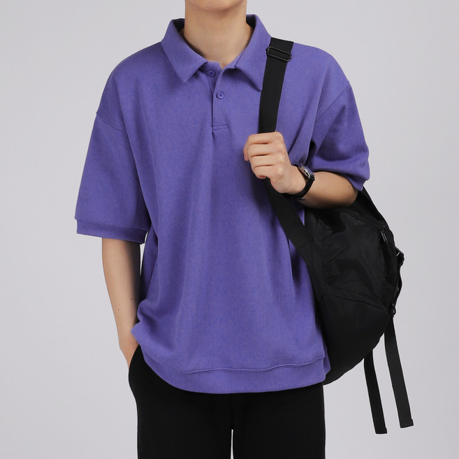 DKA 남성용 통기성 컬러풀 스판 PK 반팔 카라티셔츠 F03M13_tp4987