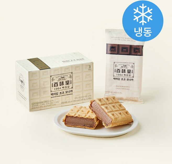 백미당 초코 모나카아이스크림, 1개, 3개입, 140ml