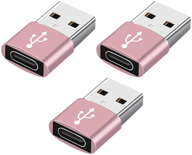 스마트IG C 타입 to USB A 고속 변환 젠더, 2cm, 핑크, 3개