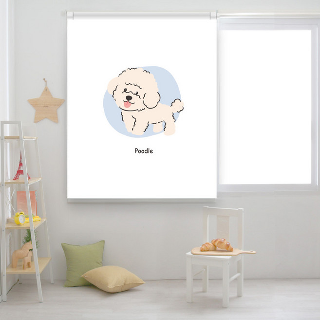 끌래망스 푸들 실사 롤스크린 암막