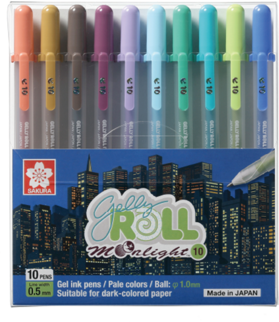 겔리롤 사쿠라 문라이트 어스칼라 잉크펜 10본 세트 10 0.5mm, 혼합색상, 1세트
