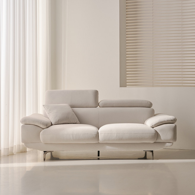 웰퍼니쳐 타엔 무빙헤드 코모도 패브릭 3인용 소파 + 쿠션 1p 세트 방문설치, 아이보리