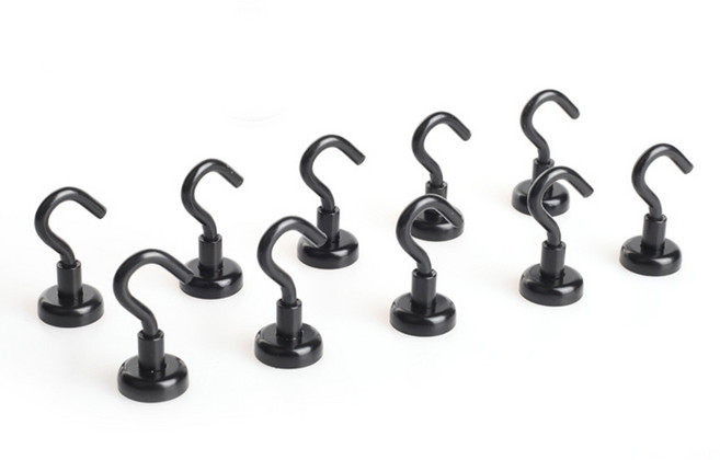 구디푸디 초강력 마그네틱 원형 자석 후크, 블랙, 10개