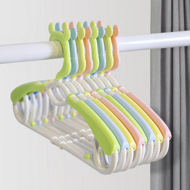 플라팜 뉴코코맘 360도 회전 길이조절 곰돌이 옷걸이 4종 x 2p 세트, 블루, 그린, 핑크, 옐로우, 1세트