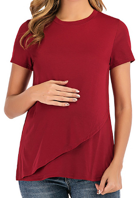 알럽홈 임부용 사선 수유 반팔 티셔츠