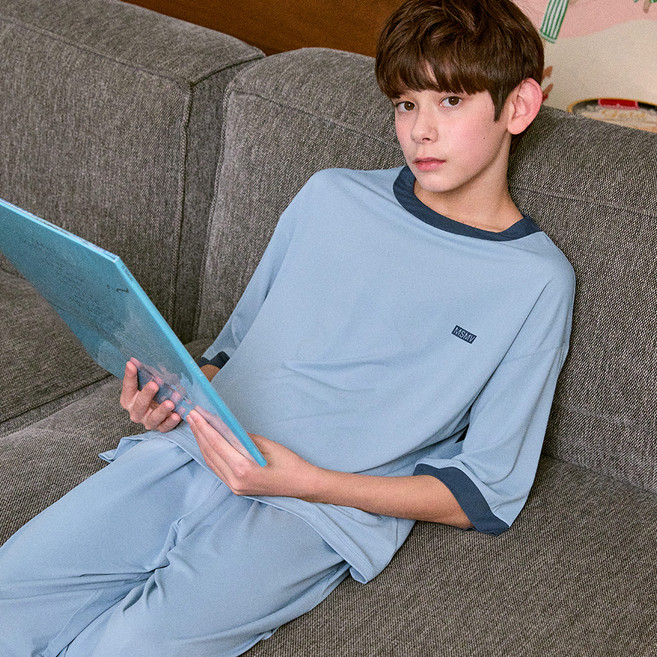 메종마밤 박스로고 쿨 7부 실내복 상하의 세트