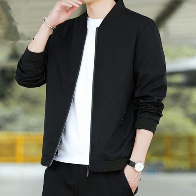 JTL 男款輕量飛行休閒簡約拉鍊夾克