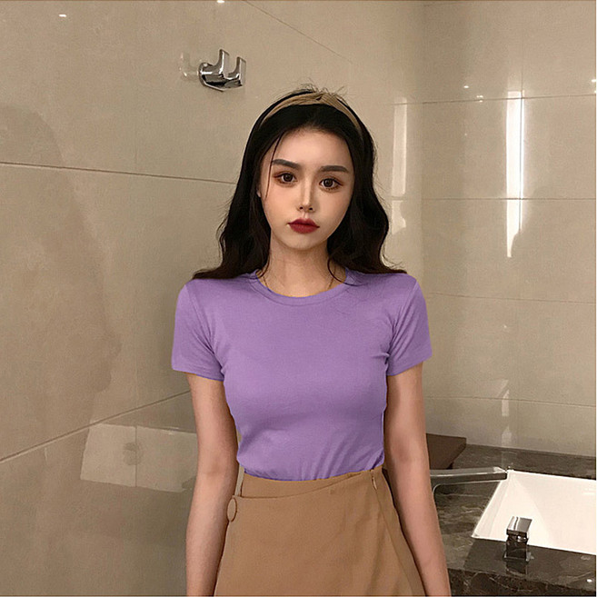 女款 Belle 圓領修身基本款短袖T恤