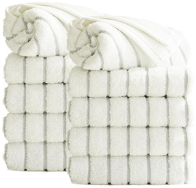TOWEL TOKTOK Chic Line 條紋先染毛巾 190g 精梳棉, 10個, 灰色