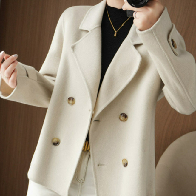 더시럽 여성용 프 트렌치 정장 모직 데일리 보온 코트 B
