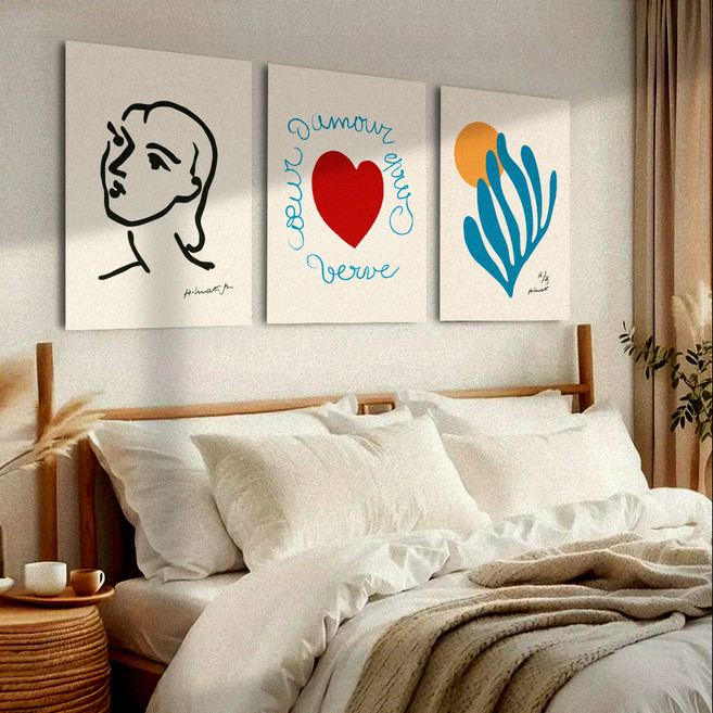 퍼니즈 슬림액자 명화 폼보드 포스터 액자세트 앙리하트, 없음