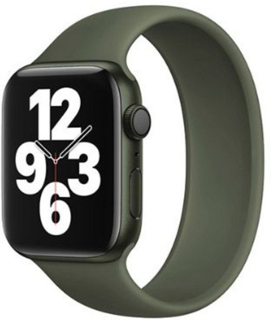포유 애플워치 3/4/5/6/7/SE 솔로루프스트랩 (38/40/41mm 호환가능) (M) 1개, 카키