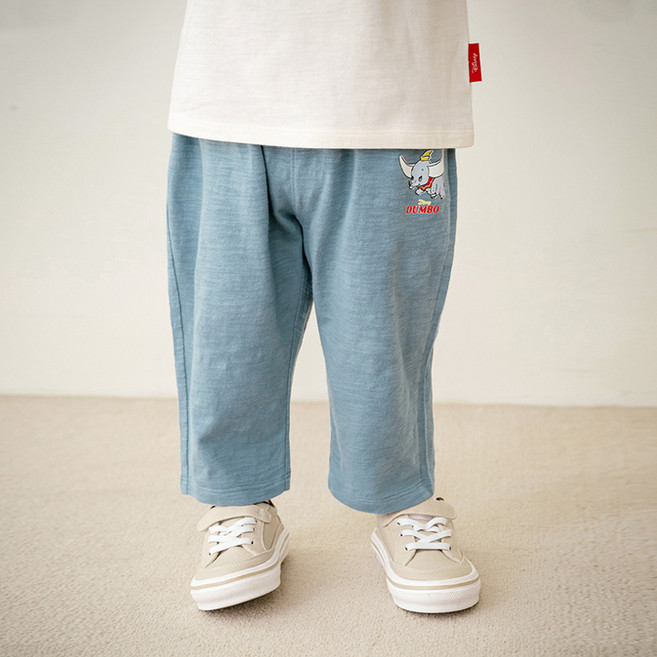 mollimelli 男童款迪士尼小飛象微笑竹節棉長寬褲