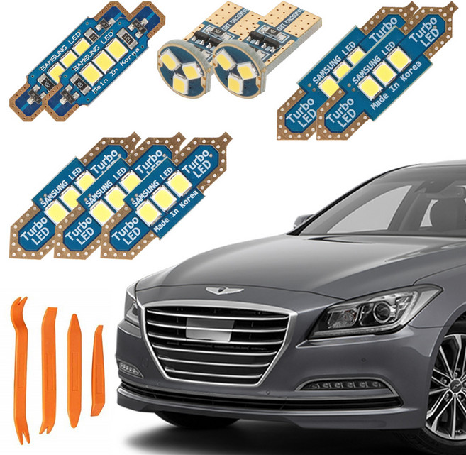 카템 차량용 루나 LED 실내등+리무버 풀세트, 1세트, 현대 제네시스 DH 2013년 11월~2016년 7월