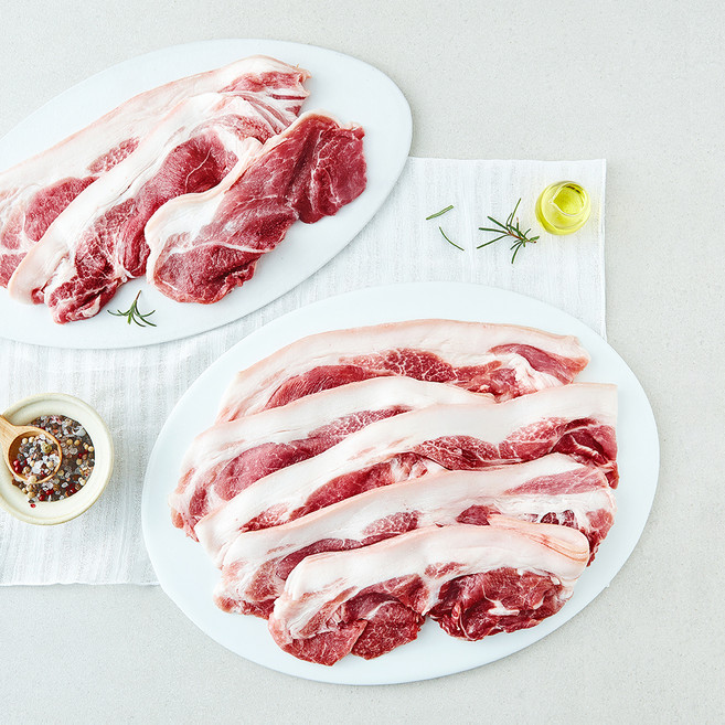 백두대간 한돈 얇은 미박 앞다리살 구이 불고기용 (냉장), 1개, 1kg