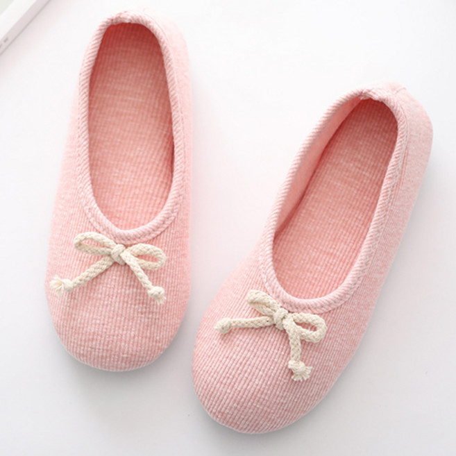 아리코 리본 덧신형 실내화, 핑크, 230