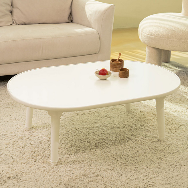 한일 논슬립 테이블 + 티코스터 세트, 소프트 화이트(테이블)