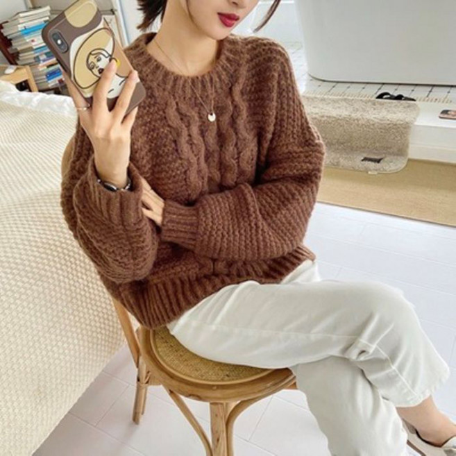 POPLARNC 女款羅紋圓領針織衫