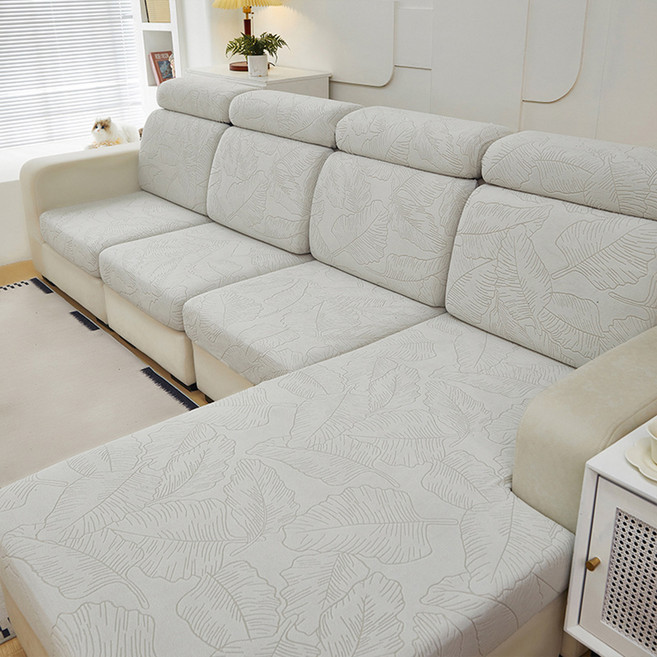 데이소이 단색 나뭇잎 소파커버, 03 라이트그레이, 1개