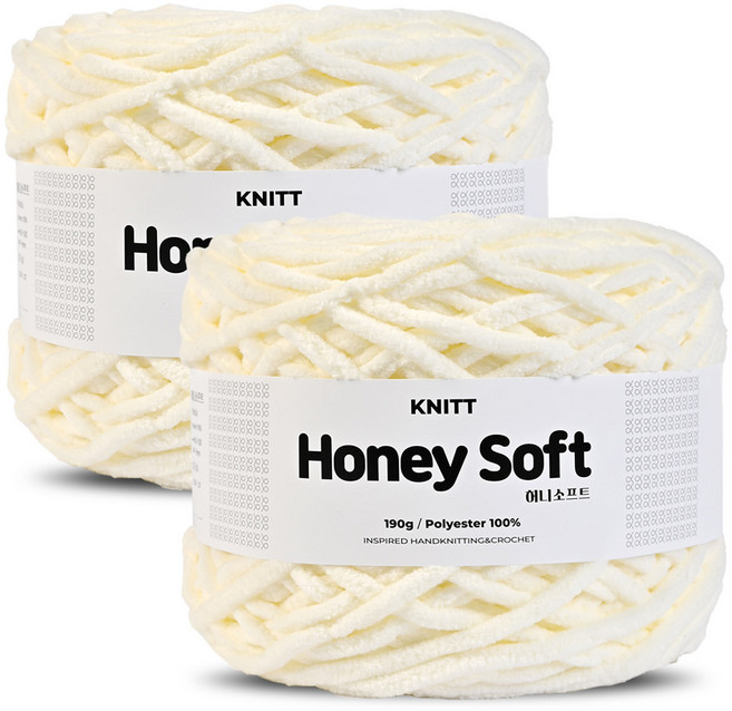 니뜨 허니 소프트 뜨개실 190g, 16 아이보리, 2개
