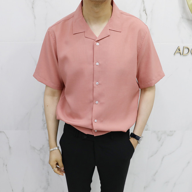 아도르클래식 남성용 반팔 라이트 9컬러 오픈카라 여름 파자마 시원한 셔츠