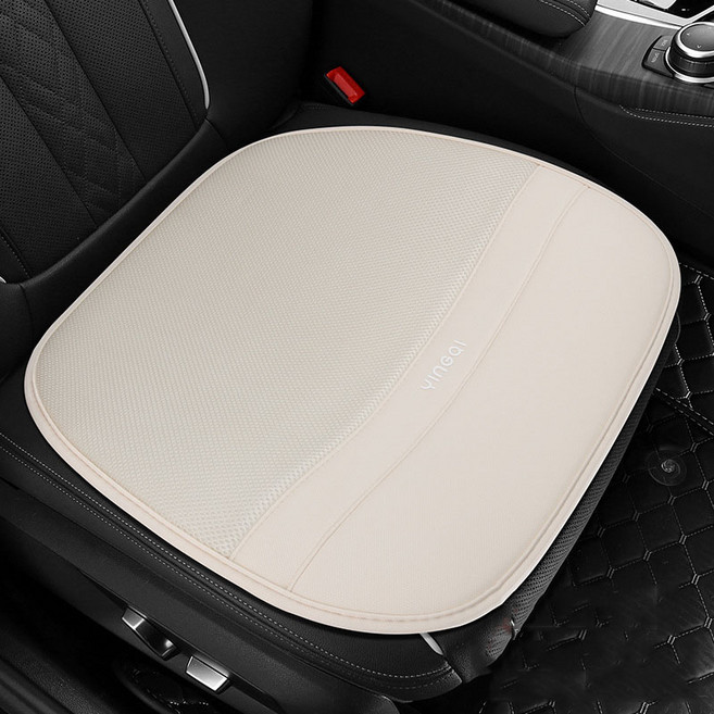 Ez2mk 크리에이티브 사계절 통기성 차량용 시트 앞좌석 방석 MS-650, 베이지, 1개