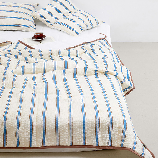 심플럭스 국산 코지 스트라이프 시원사커 여름이불세트