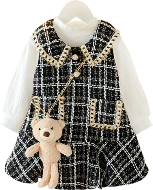 미소파파 여아용 피에스타 트위드 원피스 세트