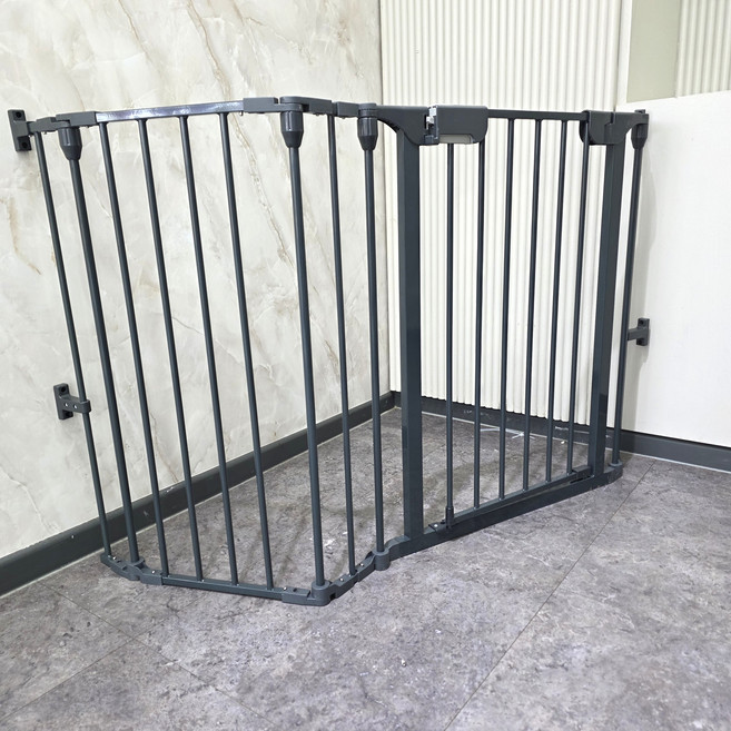 키워보리 반려동물 중소형견용 CM 현관 신발장 전용 접이식 다용도 안전문 CMER80 + 실리콘패드 세트, 그레이, 1세트