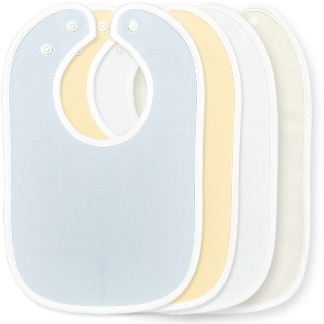 토끼 턱받이, 소라 + 노랑 + 아이보리 + 베이지, 1매, 1세트