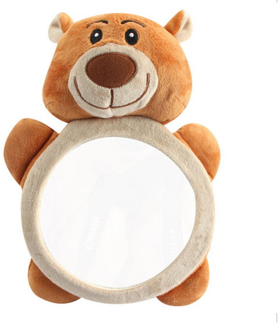 차량용 아기 후방 안전 동물 거울 곰, 브라운, 1개