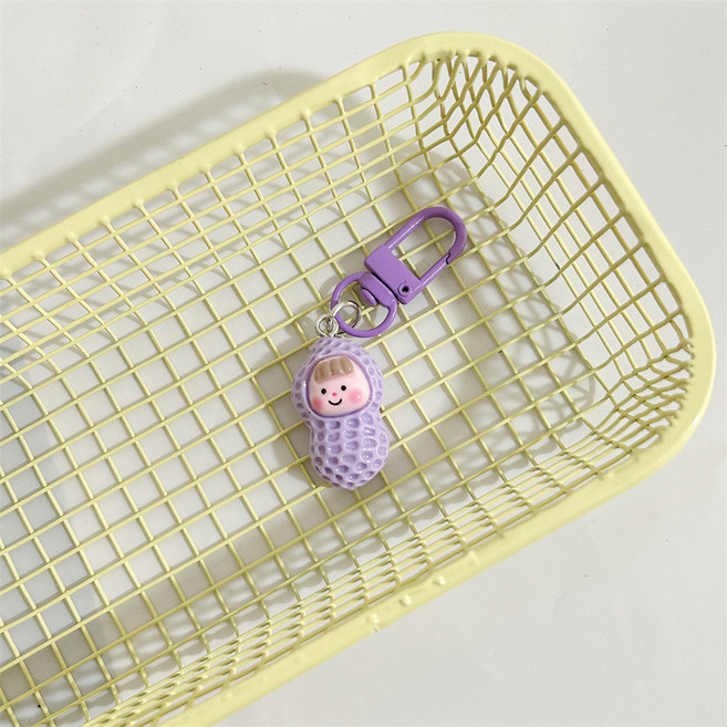 도림 땅콩 친구들 미니 자동차 키링, 1개, 17 퍼플콩