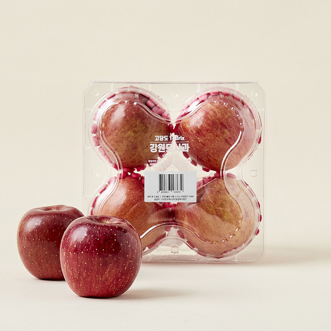 고당도 14brix 강원도 사과 4입, 1.3kg, 1개