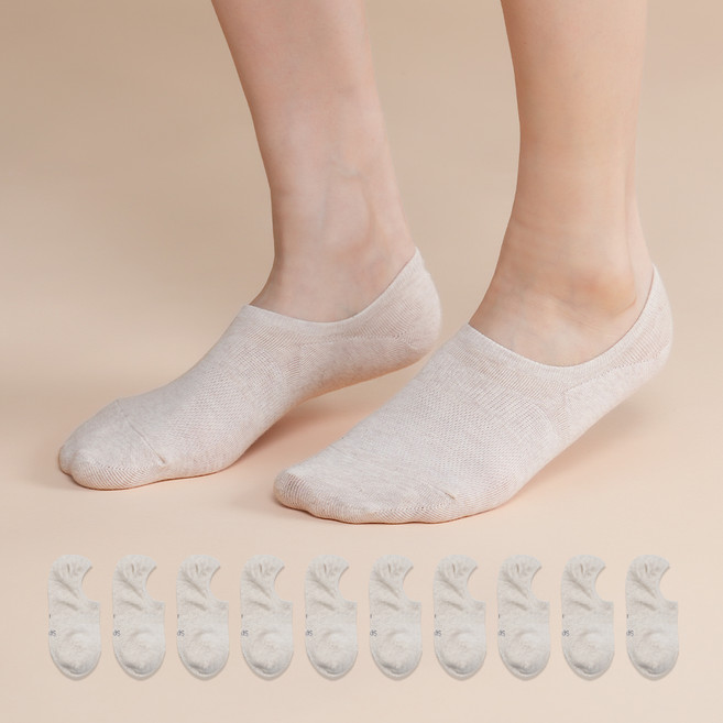 삭피엔스 데오프리 여성용 벗겨지지 않는 발등 덮는 페이크삭스 발냄새 소취 10켤레 세트