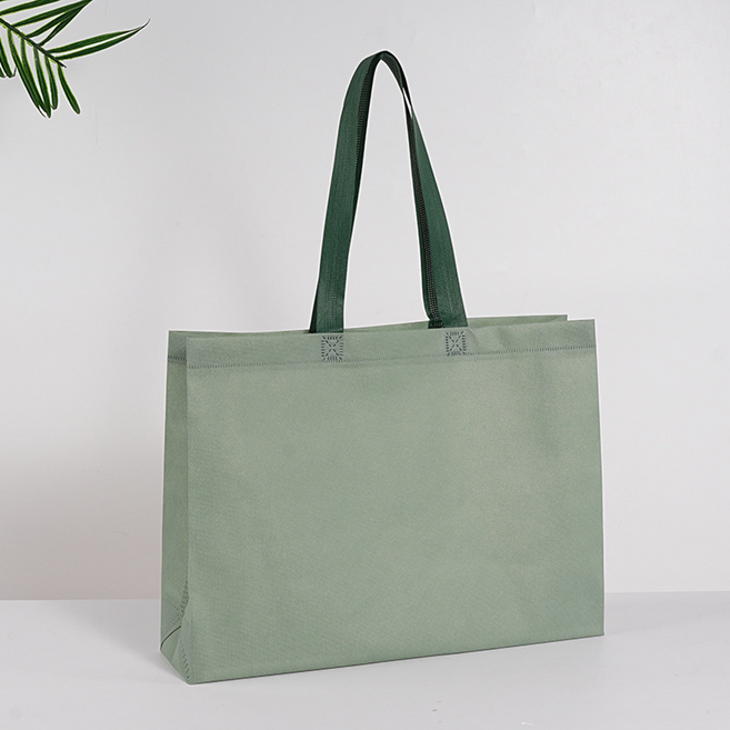 그리뉴얼 파스텔톤 심플 부직포 쇼핑백, 카키, 10개