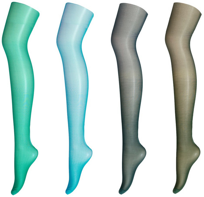 애니레그 시스루 투명 컬러 팬티 스타킹 20D 4종 세트