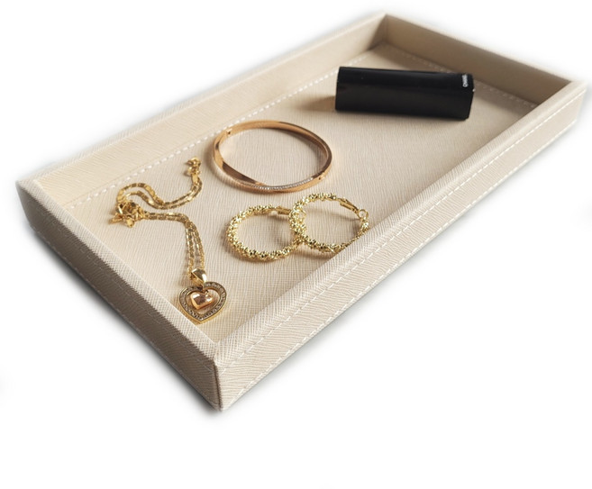 유피어 가죽 모던 트레이 소, 크림, 1개