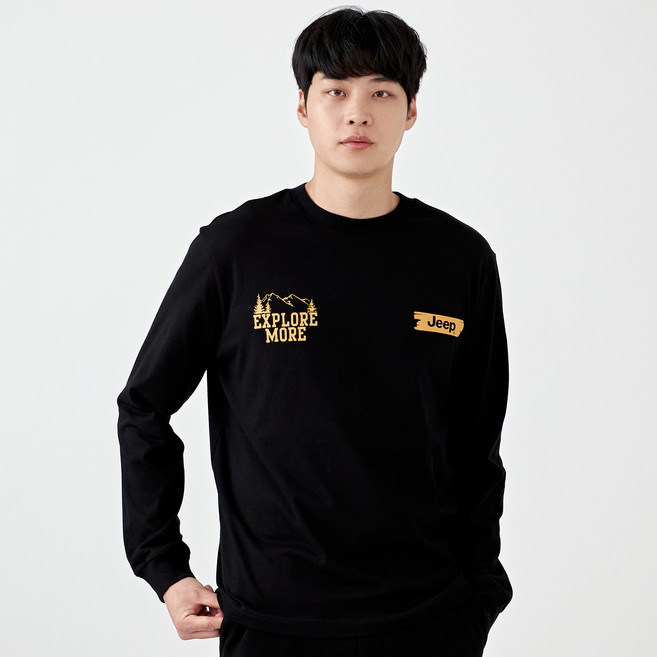 지프 남녀공용 소매시보리 긴팔티셔츠 JN6TSU033