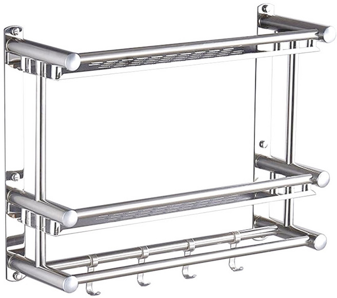 모나코올리브 메탈라인 스테인레스 레이어 일자선반 2단 40, 실버, 1개