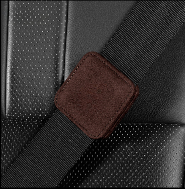 오토크루 스웨이드 안전벨트 장력조절 마그네틱 고정클립 AC-SB01, 브라운, 2개