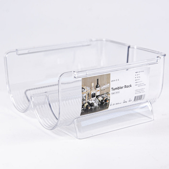 UH홈데코 텀블러 와인 거치대 2구, 투명, 1개
