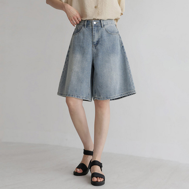 앤드스타일 여성용 썸뮤다 5탄 A라인 버뮤다 데님 5부 반바지 264646