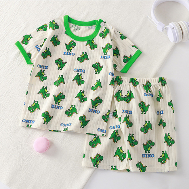 조이멀티 아동용 배색패턴 반팔 반바지 실내복 상하의 세트