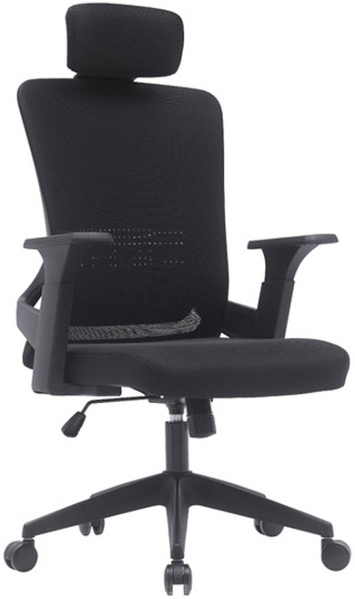 HONG JIN 宏晉 電腦辦公椅3D頭枕 鋼爪, 黑色