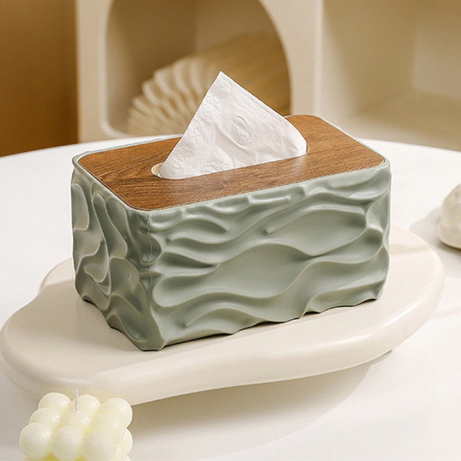 미르노아 웨이브 플라스틱 오브제 티슈케이스 MMM3412, 그린, 1개