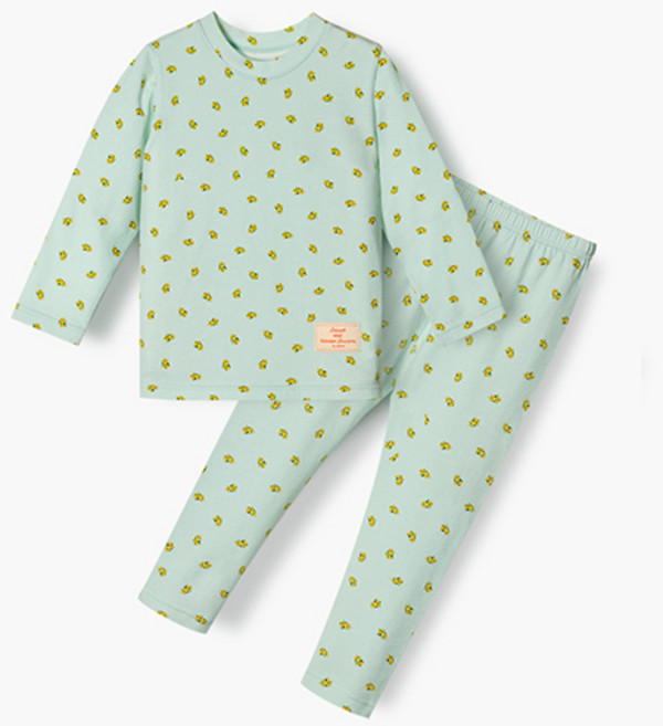 유니프랜드 아동용 큐플라워 60수 면스판 9부내의 상하의 세트