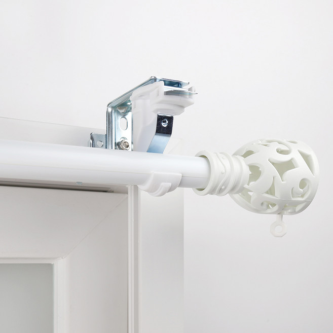 창안애 못없이 설치하는 안뚫어고리 세트 이지홀더 메탈 커튼봉, 화이트